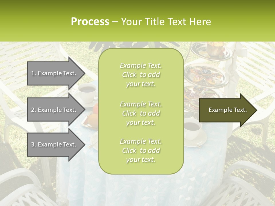 A Table Topped With Plates Of Food And Cups Of Coffee PowerPoint Template