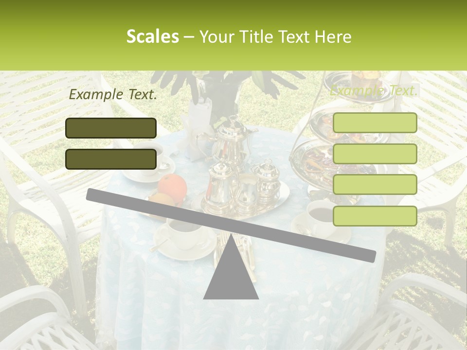 A Table Topped With Plates Of Food And Cups Of Coffee PowerPoint Template