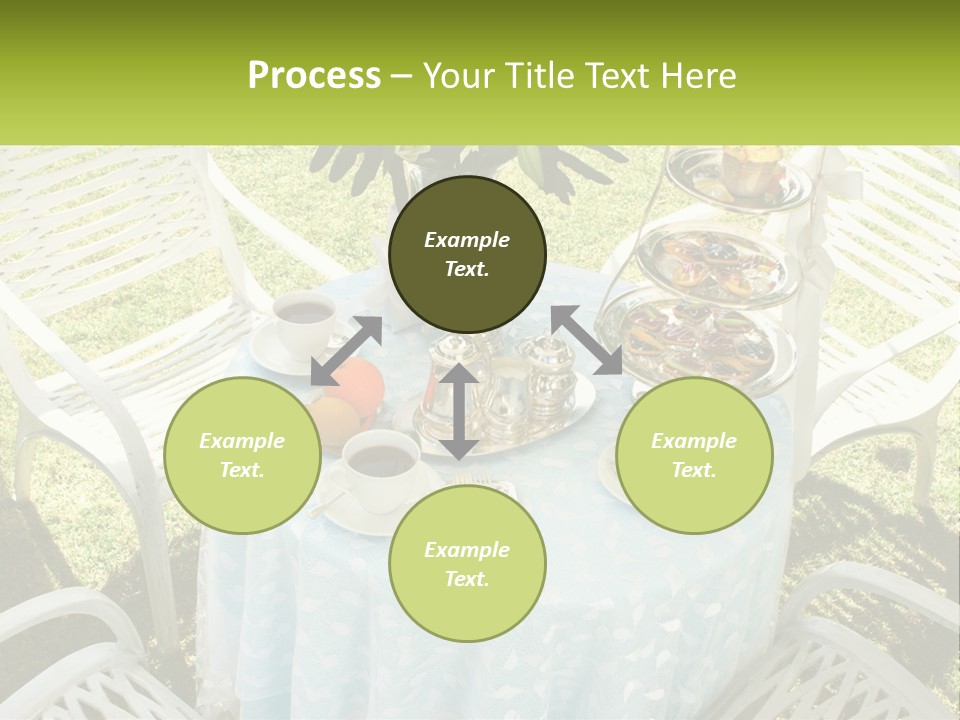 A Table Topped With Plates Of Food And Cups Of Coffee PowerPoint Template