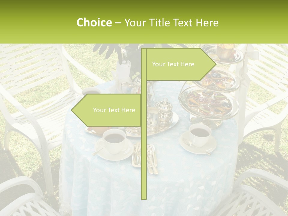 A Table Topped With Plates Of Food And Cups Of Coffee PowerPoint Template