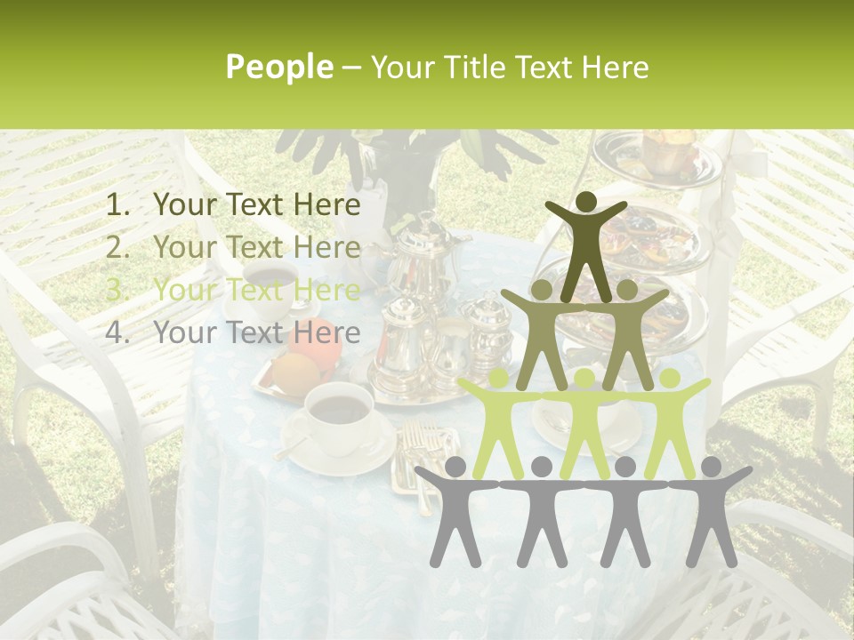 A Table Topped With Plates Of Food And Cups Of Coffee PowerPoint Template