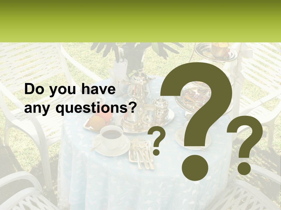 A Table Topped With Plates Of Food And Cups Of Coffee PowerPoint Template