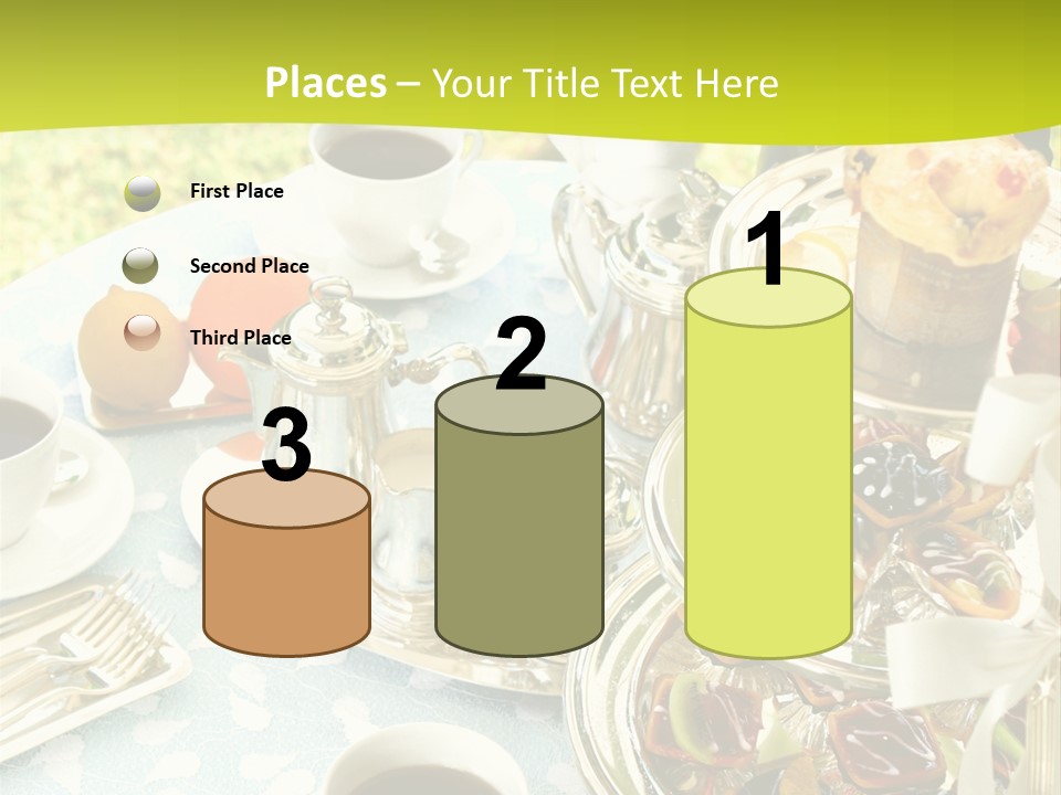 A Table Topped With Cups Of Coffee And Pastries PowerPoint Template