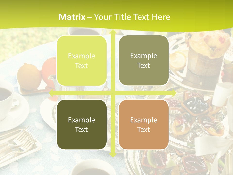 A Table Topped With Cups Of Coffee And Pastries PowerPoint Template