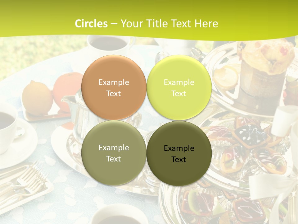 A Table Topped With Cups Of Coffee And Pastries PowerPoint Template