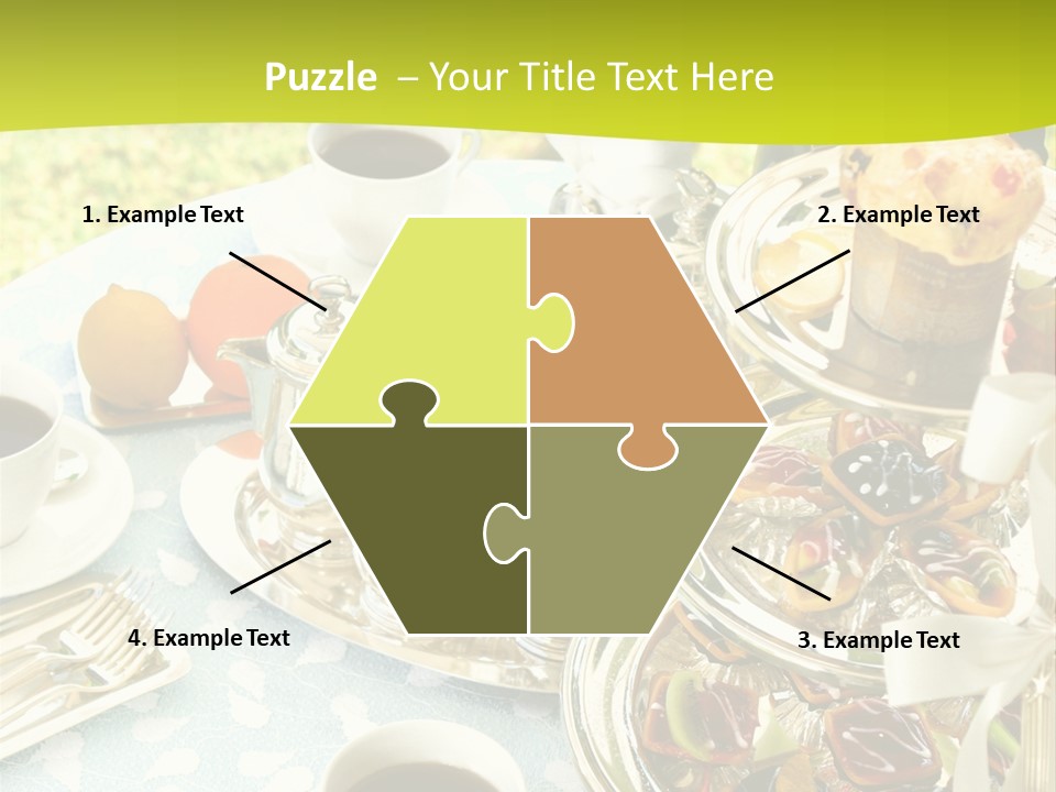 A Table Topped With Cups Of Coffee And Pastries PowerPoint Template