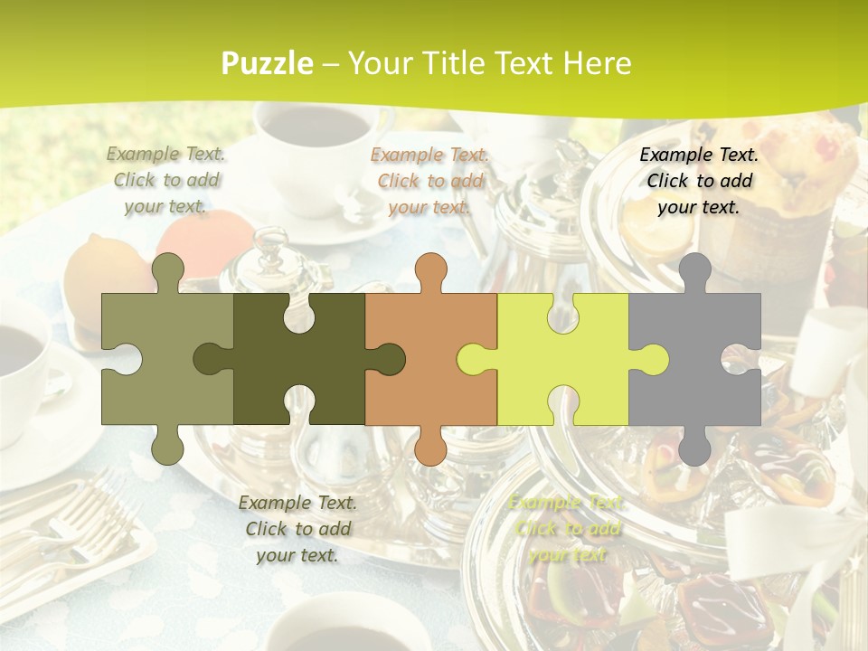 A Table Topped With Cups Of Coffee And Pastries PowerPoint Template