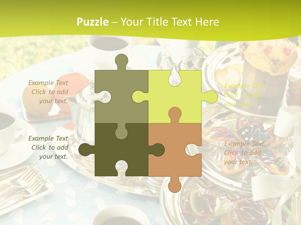A Table Topped With Cups Of Coffee And Pastries PowerPoint Template