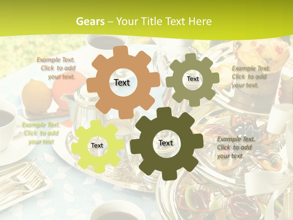 A Table Topped With Cups Of Coffee And Pastries PowerPoint Template