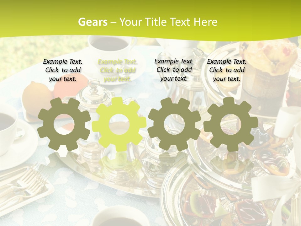 A Table Topped With Cups Of Coffee And Pastries PowerPoint Template