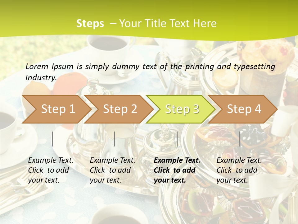 A Table Topped With Cups Of Coffee And Pastries PowerPoint Template