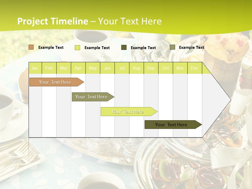 A Table Topped With Cups Of Coffee And Pastries PowerPoint Template