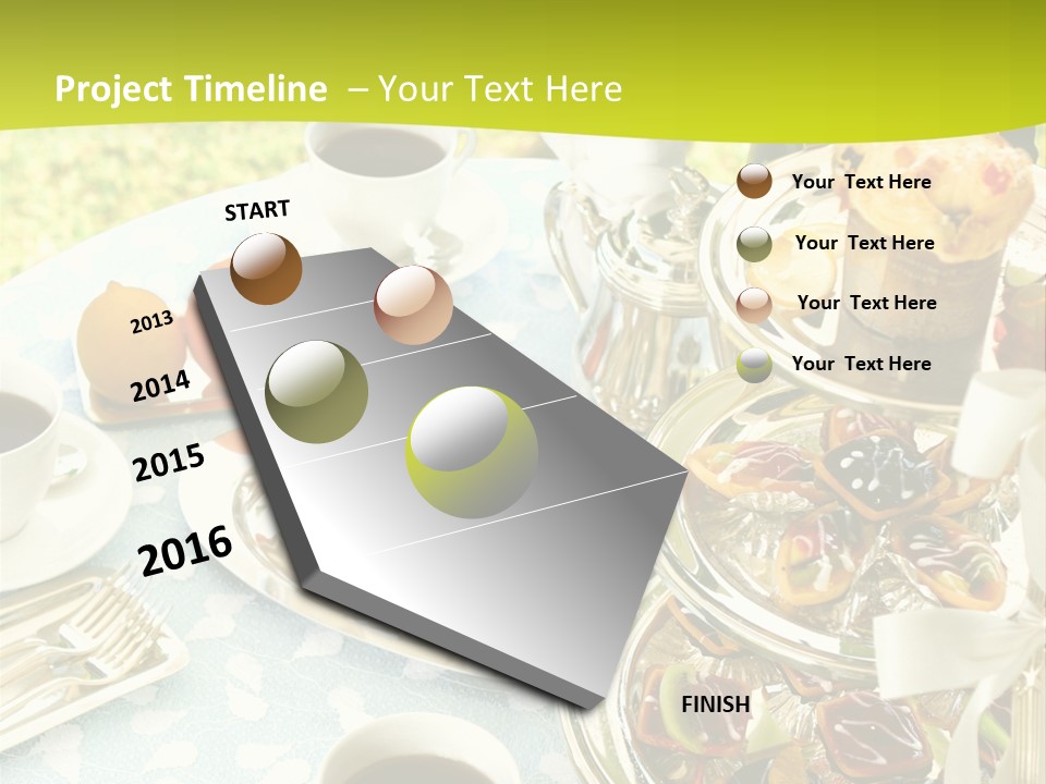 A Table Topped With Cups Of Coffee And Pastries PowerPoint Template