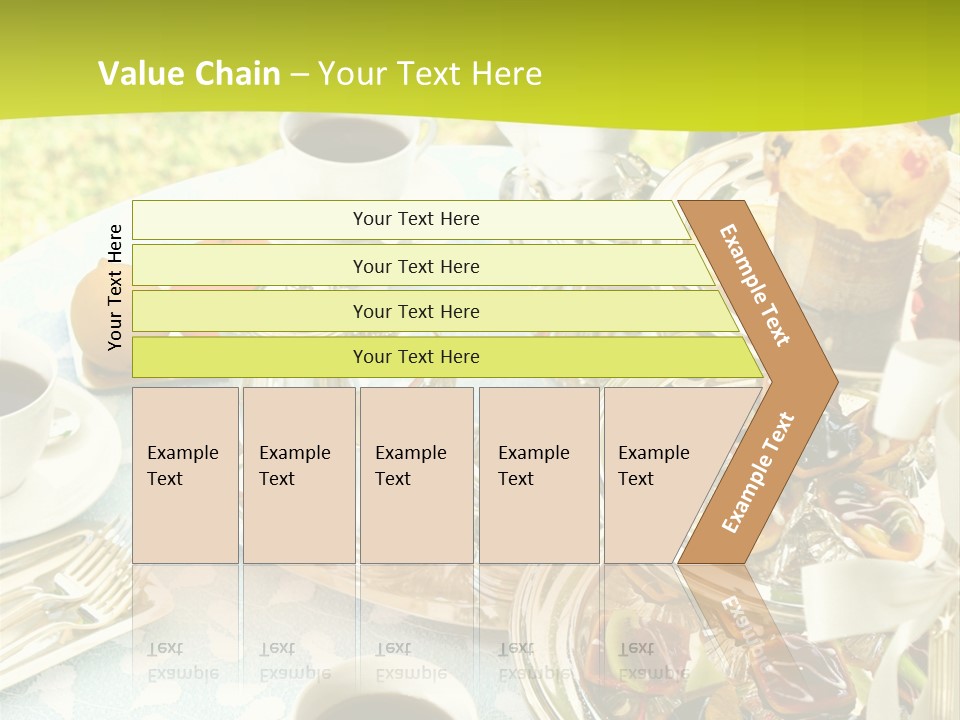 A Table Topped With Cups Of Coffee And Pastries PowerPoint Template