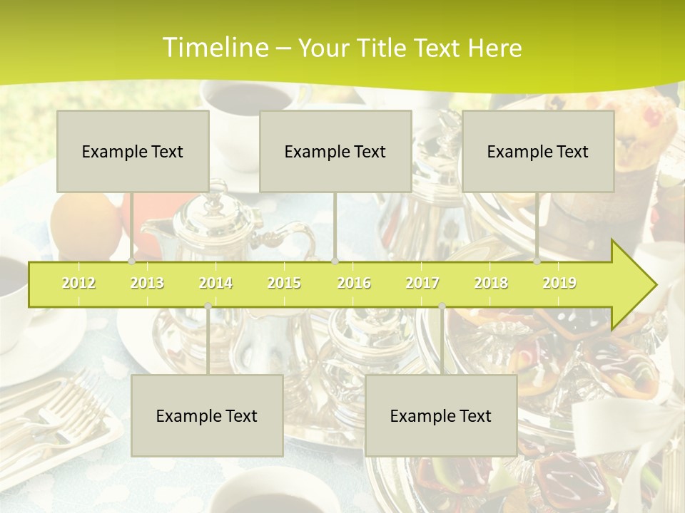 A Table Topped With Cups Of Coffee And Pastries PowerPoint Template