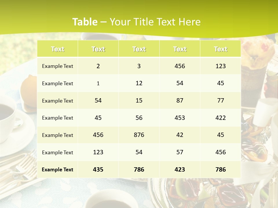 A Table Topped With Cups Of Coffee And Pastries PowerPoint Template