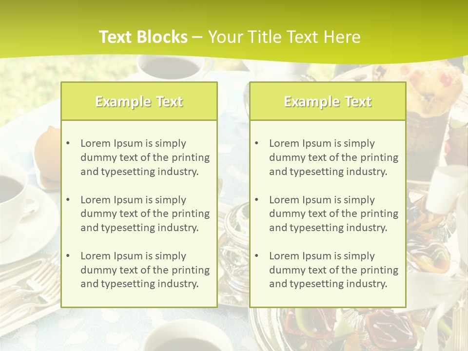 A Table Topped With Cups Of Coffee And Pastries PowerPoint Template