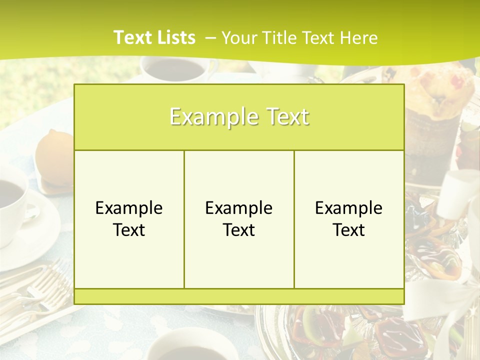 A Table Topped With Cups Of Coffee And Pastries PowerPoint Template