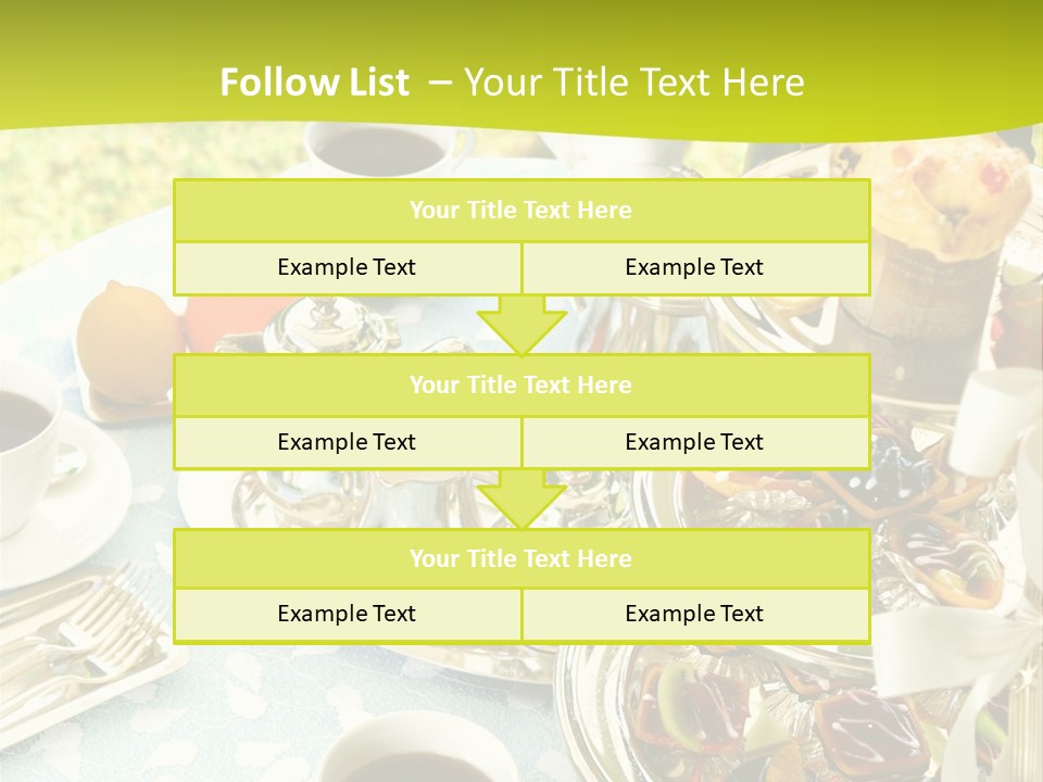 A Table Topped With Cups Of Coffee And Pastries PowerPoint Template