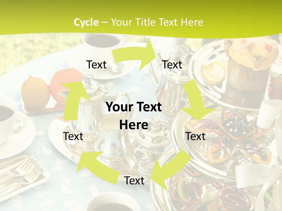A Table Topped With Cups Of Coffee And Pastries PowerPoint Template