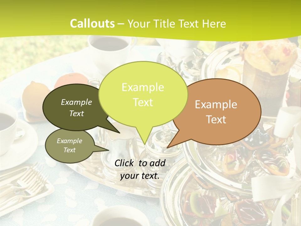 A Table Topped With Cups Of Coffee And Pastries PowerPoint Template