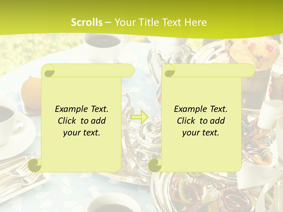 A Table Topped With Cups Of Coffee And Pastries PowerPoint Template