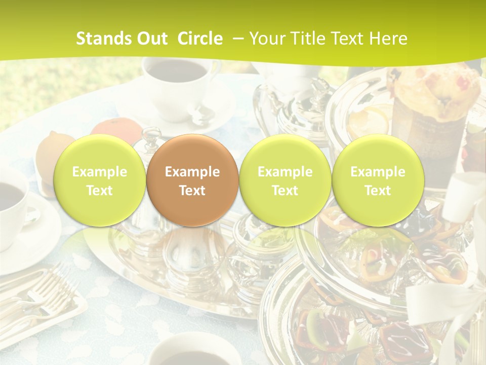 A Table Topped With Cups Of Coffee And Pastries PowerPoint Template