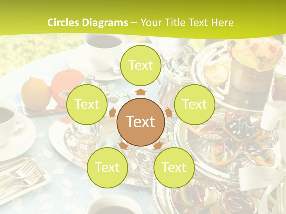 A Table Topped With Cups Of Coffee And Pastries PowerPoint Template