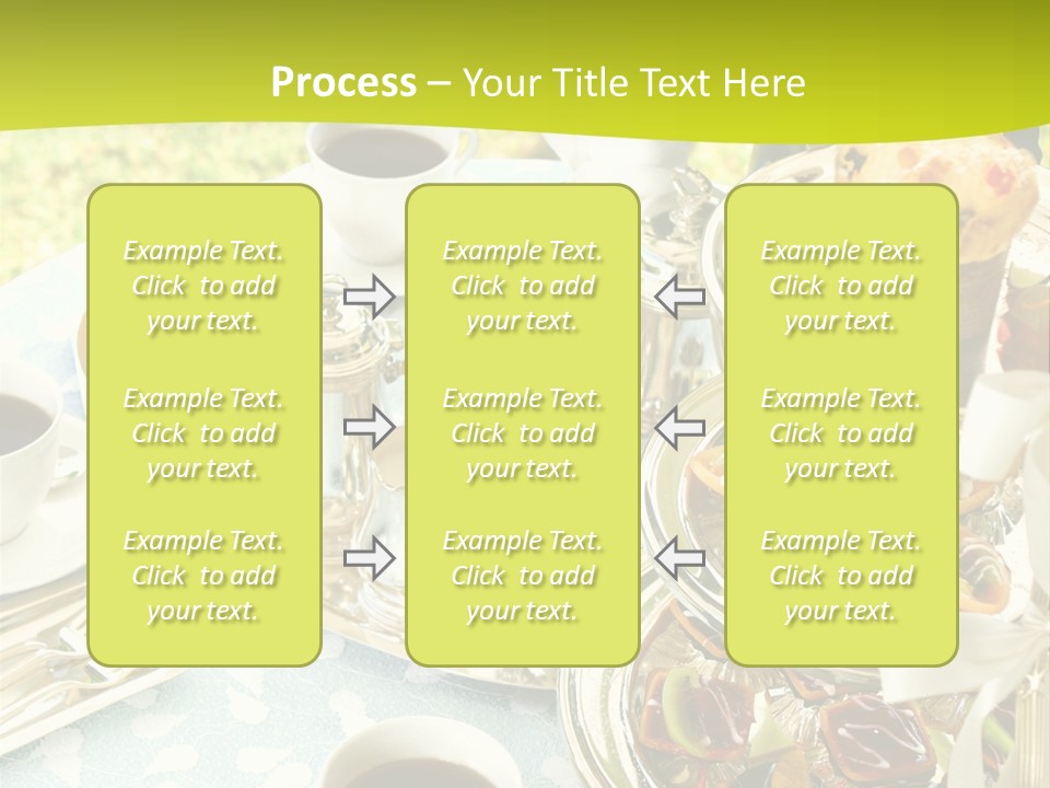 A Table Topped With Cups Of Coffee And Pastries PowerPoint Template