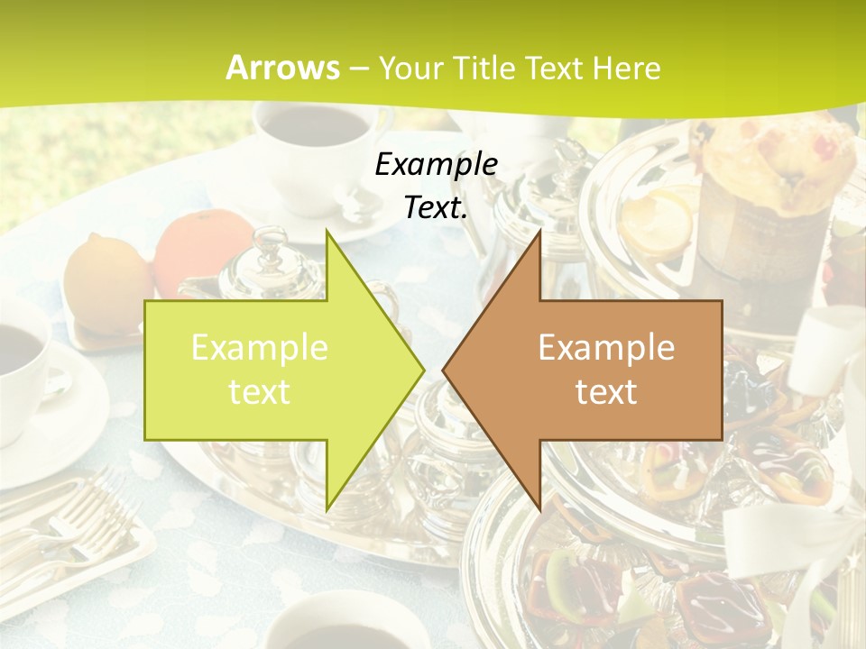 A Table Topped With Cups Of Coffee And Pastries PowerPoint Template