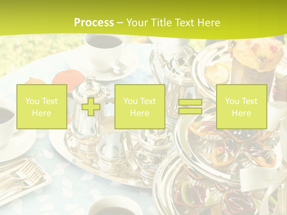 A Table Topped With Cups Of Coffee And Pastries PowerPoint Template