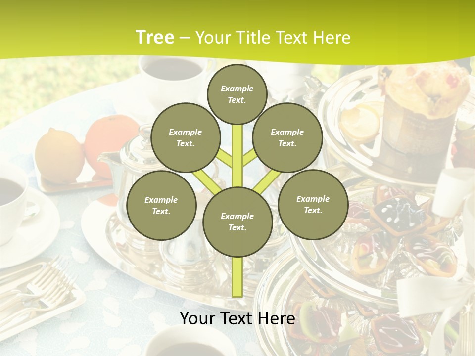 A Table Topped With Cups Of Coffee And Pastries PowerPoint Template