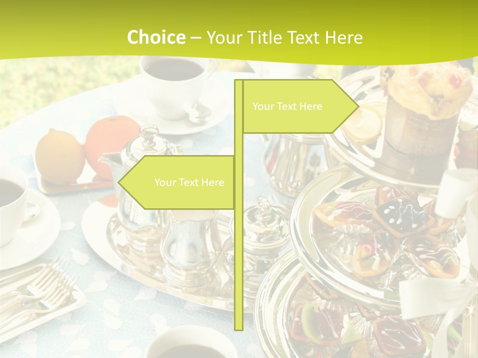 A Table Topped With Cups Of Coffee And Pastries PowerPoint Template