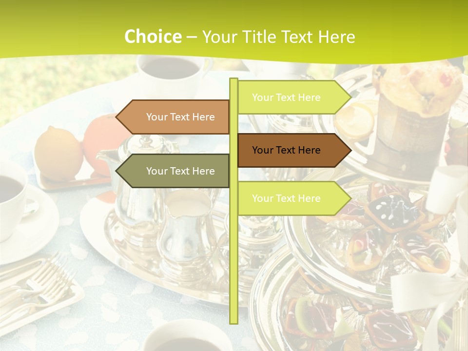 A Table Topped With Cups Of Coffee And Pastries PowerPoint Template