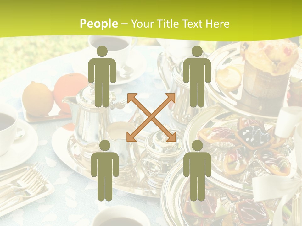 A Table Topped With Cups Of Coffee And Pastries PowerPoint Template