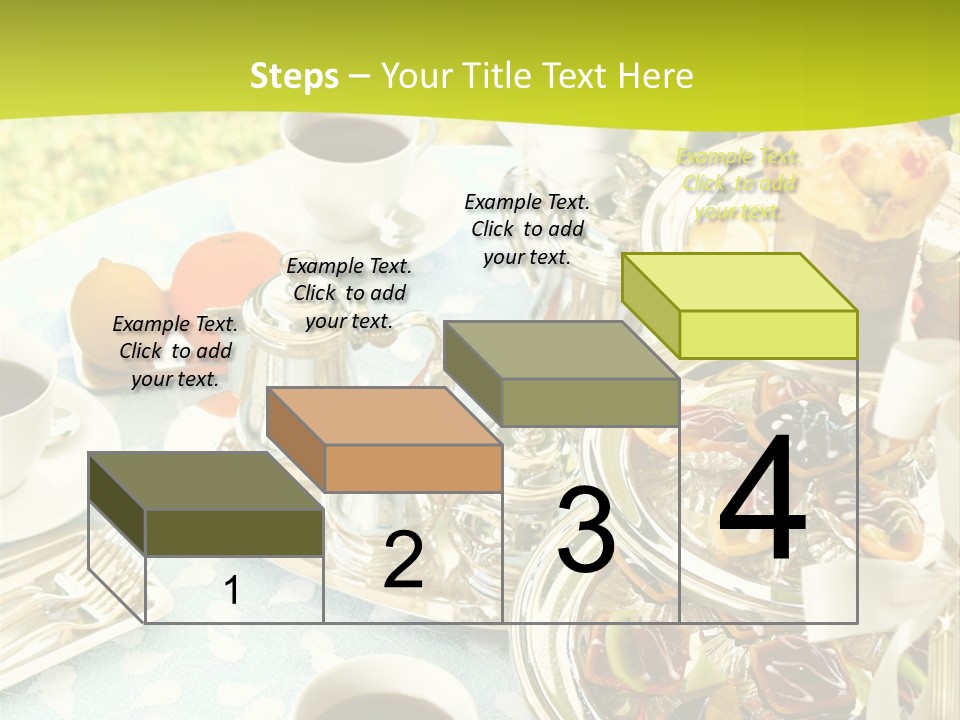 A Table Topped With Cups Of Coffee And Pastries PowerPoint Template