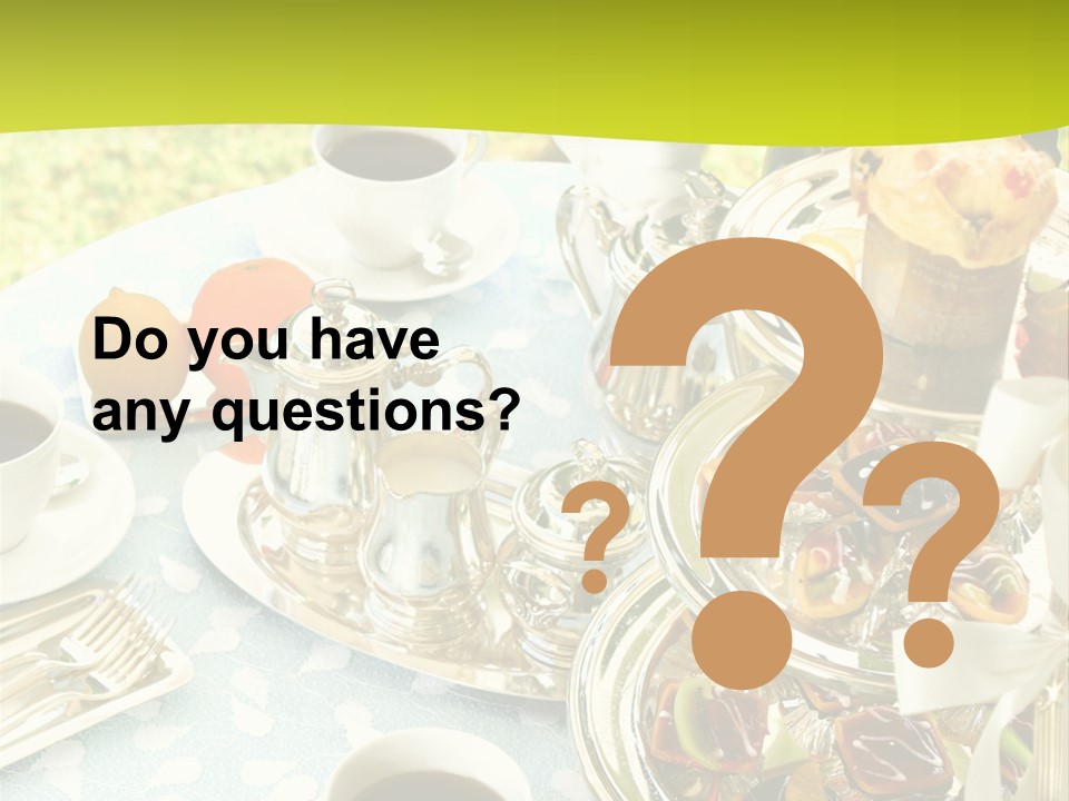 A Table Topped With Cups Of Coffee And Pastries PowerPoint Template