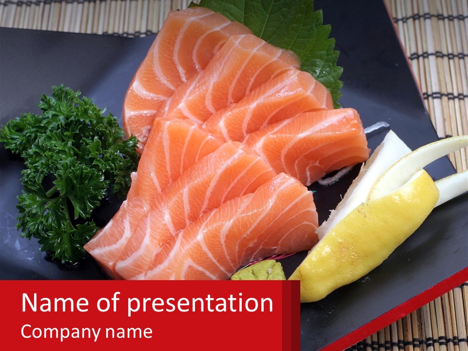 A Plate Of Fish And Vegetables On A Table PowerPoint Template