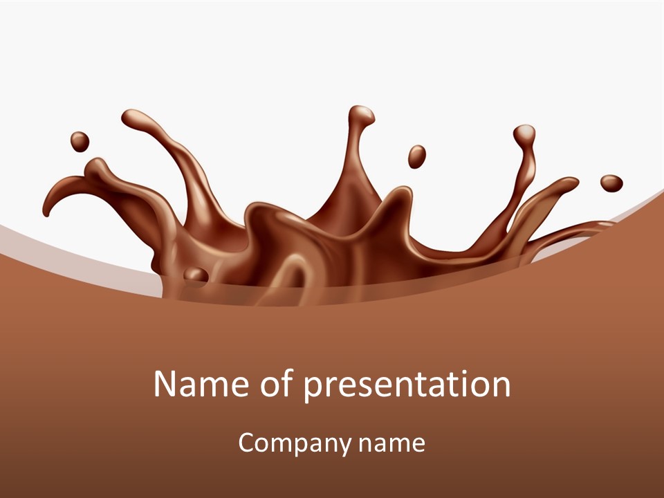 A Chocolate Splash On A White Background PowerPoint Template