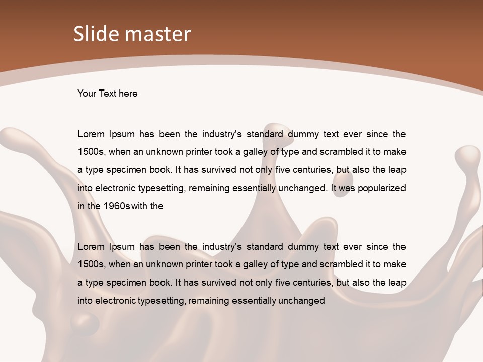 A Chocolate Splash On A White Background PowerPoint Template