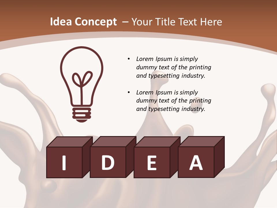 A Chocolate Splash On A White Background PowerPoint Template