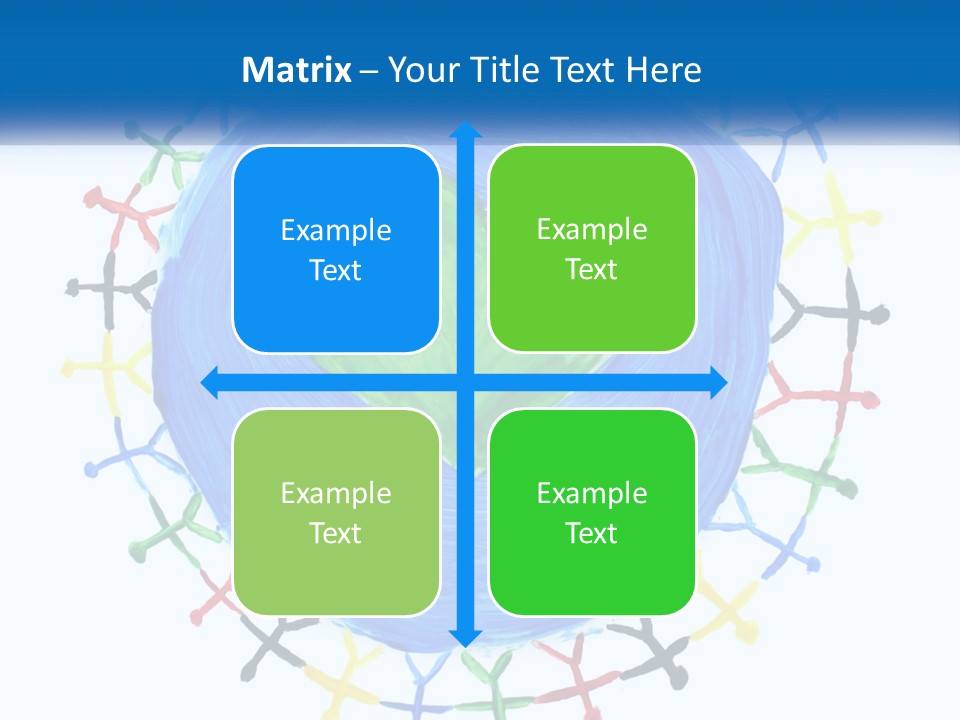 A Green Heart On A Blue Circle With People Around It PowerPoint Template