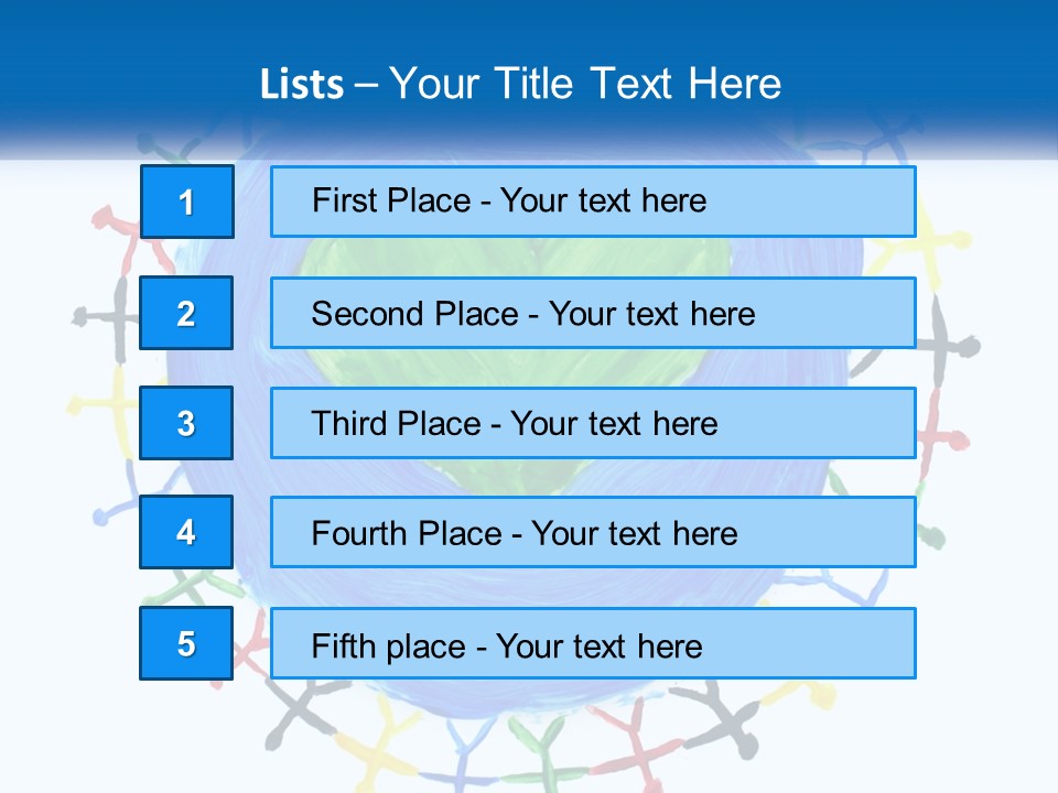 A Green Heart On A Blue Circle With People Around It PowerPoint Template