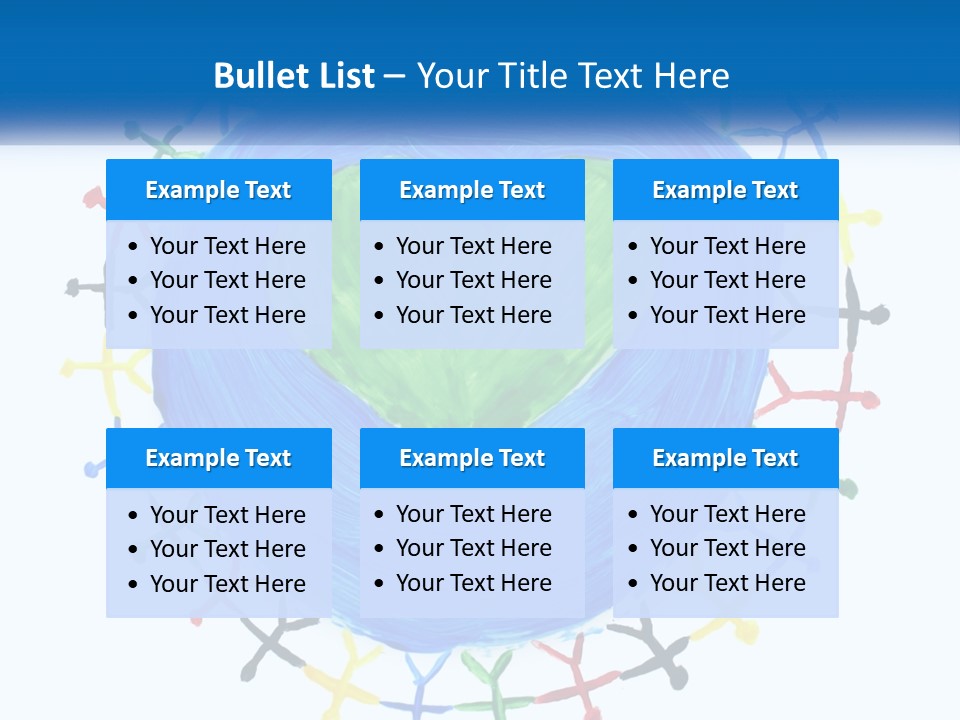 A Green Heart On A Blue Circle With People Around It PowerPoint Template