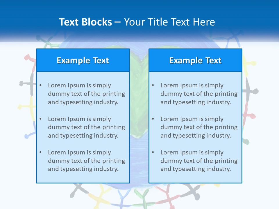 A Green Heart On A Blue Circle With People Around It PowerPoint Template