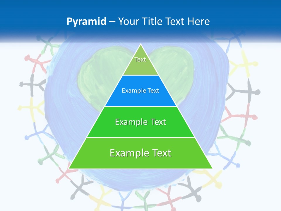 A Green Heart On A Blue Circle With People Around It PowerPoint Template