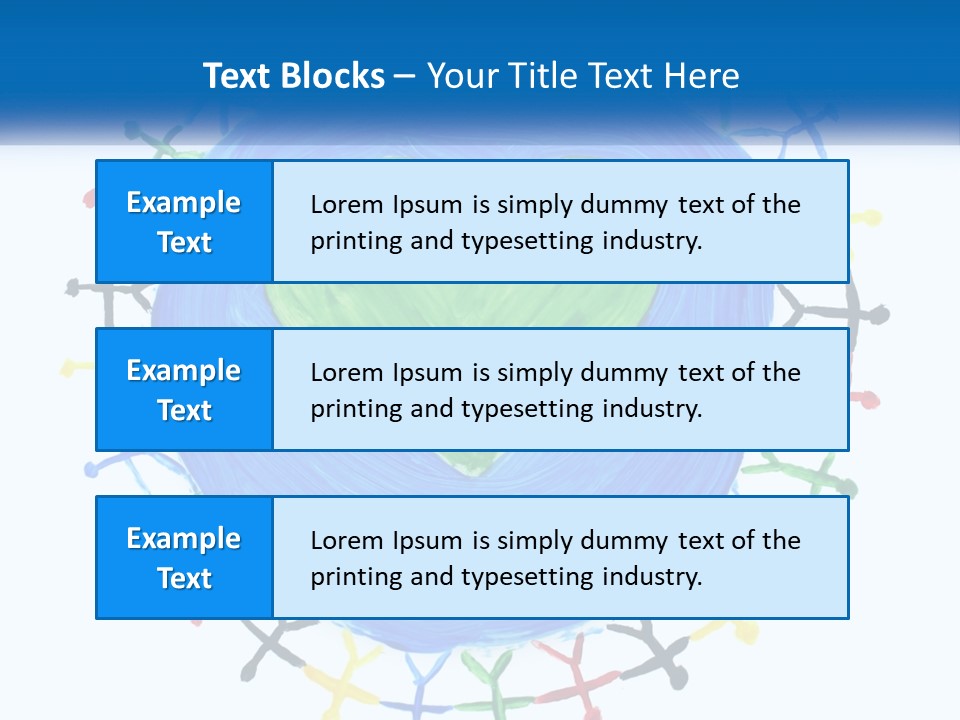 A Green Heart On A Blue Circle With People Around It PowerPoint Template