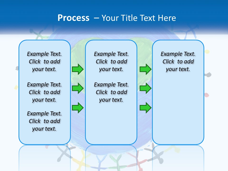 A Green Heart On A Blue Circle With People Around It PowerPoint Template