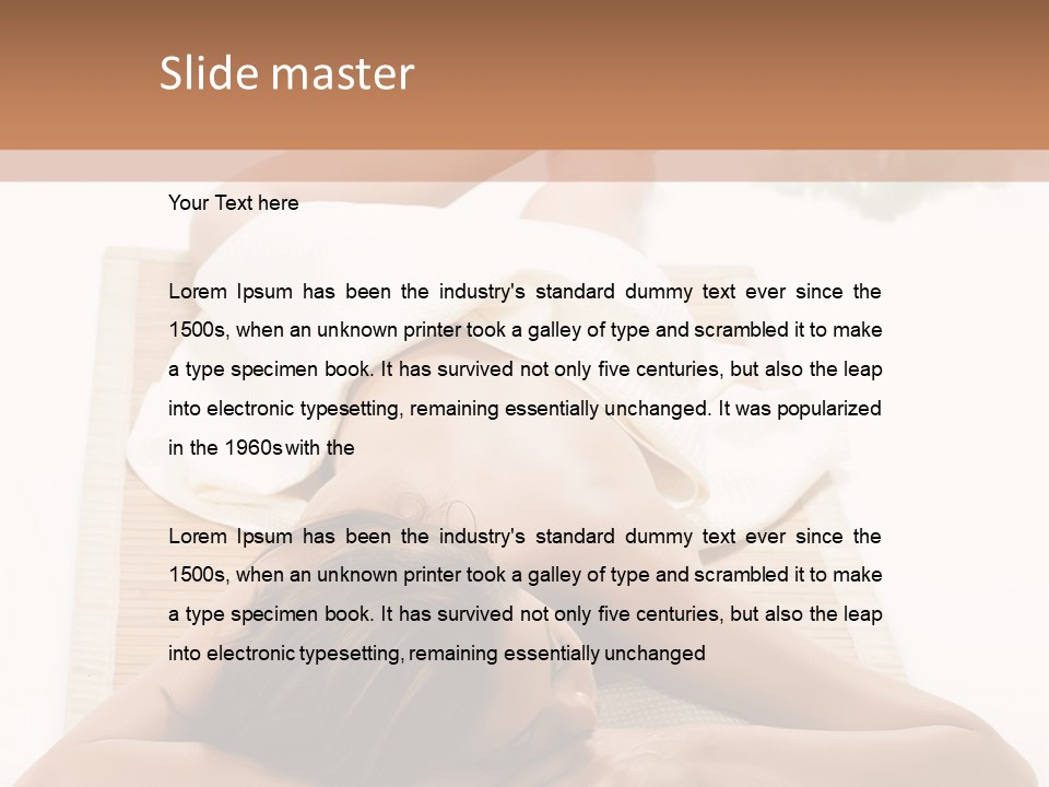 A Woman Laying On A Mat With A Towel On It PowerPoint Template