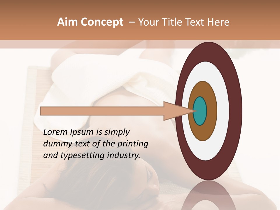 A Woman Laying On A Mat With A Towel On It PowerPoint Template